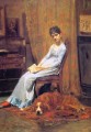 La esposa del artista y su setter Retratos del realismo canino Thomas Eakins